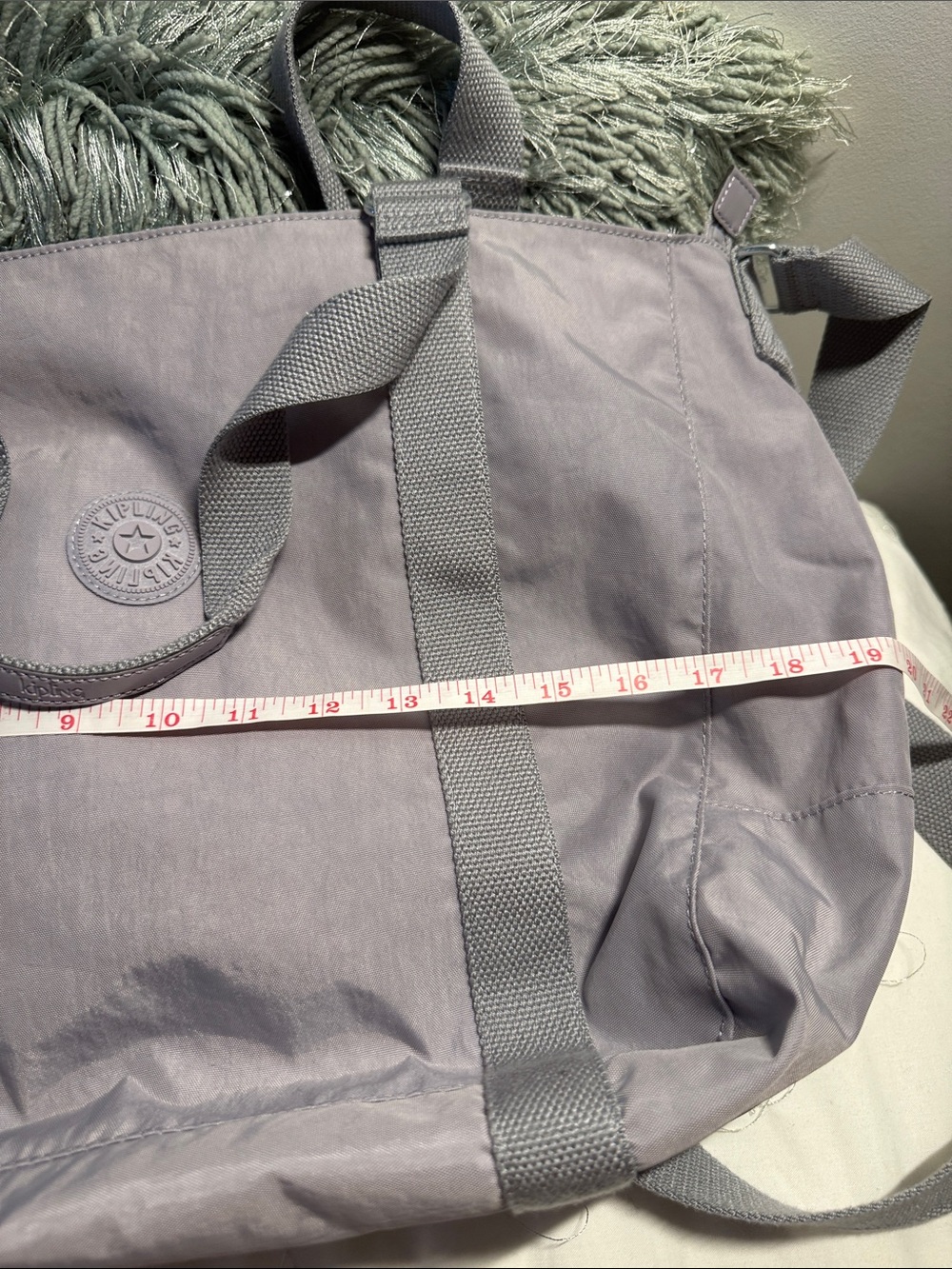 Kipling Lavender Gray Large Travel Tote - Picture 4 of 6